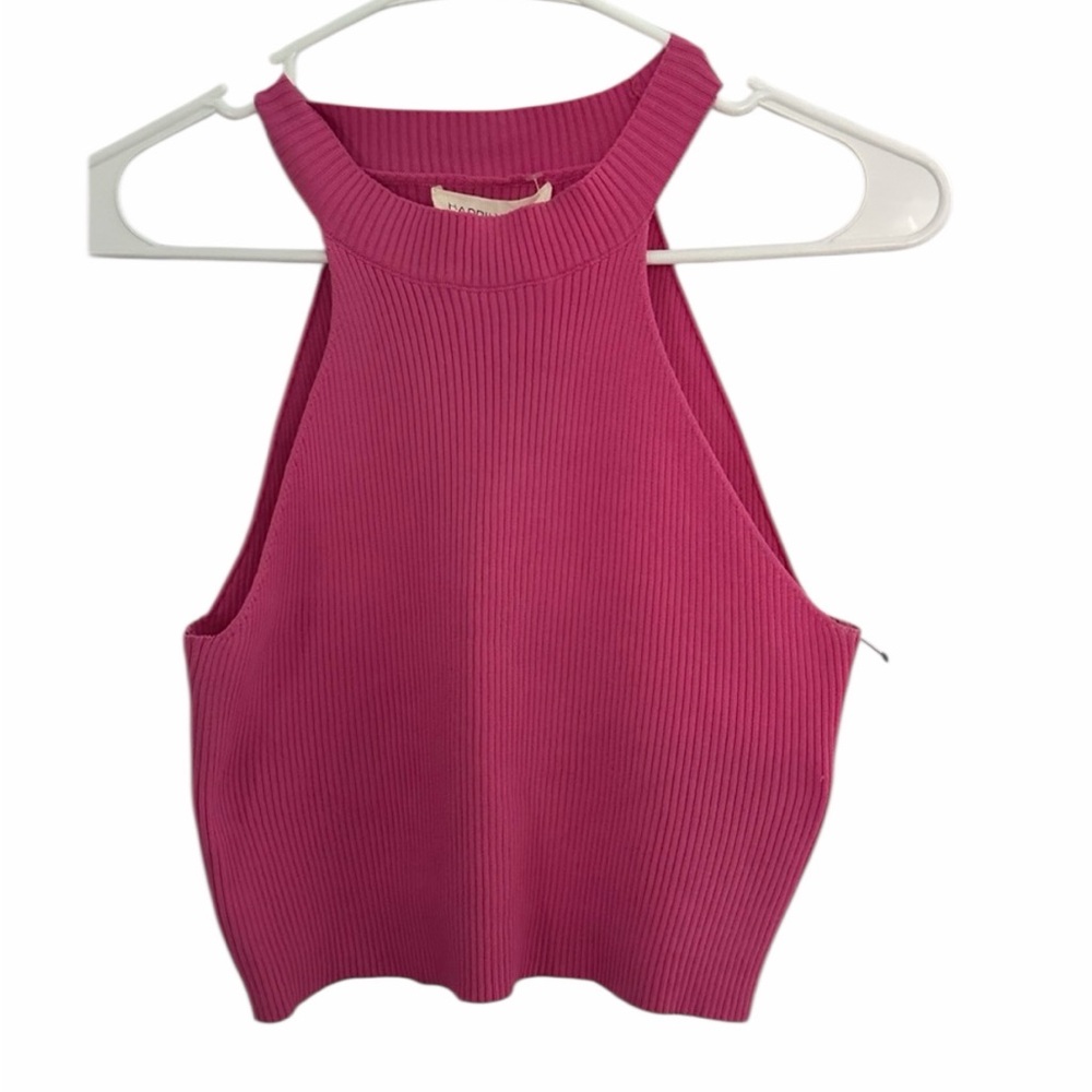 Happily Grey - Women's Pink Ribbed Halter Top - Size Large - NWT